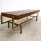 Restored Mid Century Walnut and Brass Coffee Table C1950