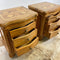 Pair of Parquetry Top Bedside Cabinets