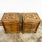 Pair of Parquetry Top Bedside Cabinets