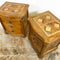 Pair of Parquetry Top Bedside Cabinets