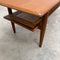 Restored Mid Century Parker Teak Coffee Table With Rattan Shelf