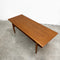 Restored Mid Century Parker Teak Coffee Table With Rattan Shelf