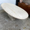 Large Oval Mid Century Italian Travertine Pedestal Dining Table