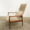 PAIR OF TEAK MID CENTURY HIGH BACK ARMCHAIRS