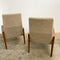 PAIR OF TEAK MID CENTURY HIGH BACK ARMCHAIRS