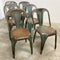 SET OF SIX BELGIAN INDUSTRIAL METAL DINING CHAIRS BY FIBROCIT