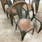 SET OF SIX BELGIAN INDUSTRIAL METAL DINING CHAIRS BY FIBROCIT