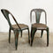 SET OF SIX BELGIAN INDUSTRIAL METAL DINING CHAIRS BY FIBROCIT