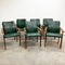 Set Of Six Pacific Green Messina Dining Chairs - Green Leather