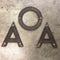 Large Brass Cream Enamel Deco Industrial Letters