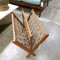 Mid Century 1950s Wood & Strap Magazine Rack
