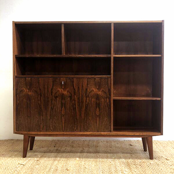 Mid Century Brazilian Rosewood Cabinet w/Shelving
