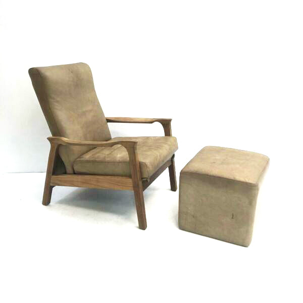 Mid Century Don Rex Leather Armchair Footstool