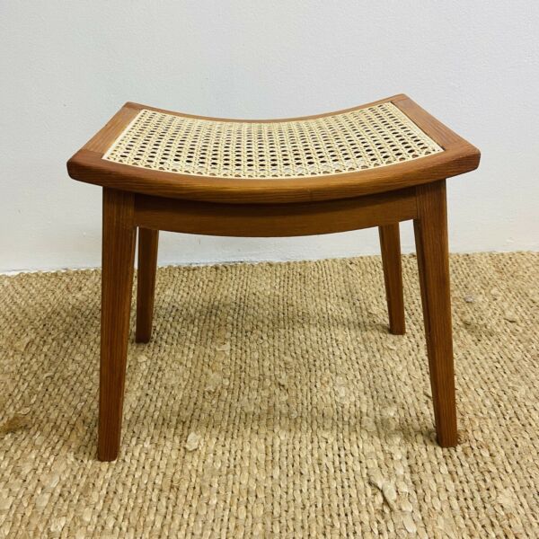 Mid Century Fully Restored Rattan Stool