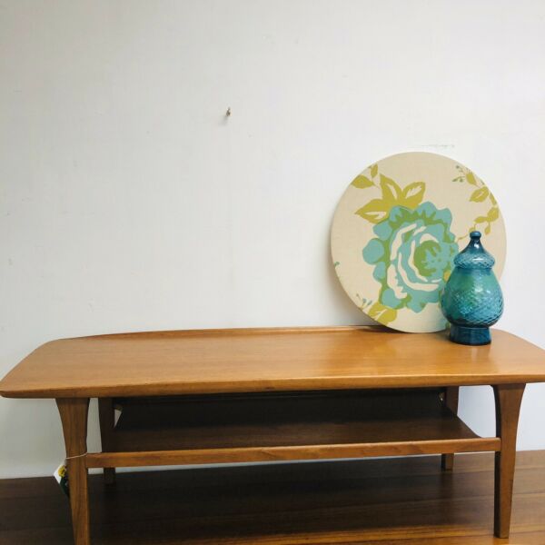 Mid Century Lip Edge 2 Tier Sofa/Coffee Table