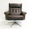 Mid Century Modern Danish Swivel Leather Arm Chair