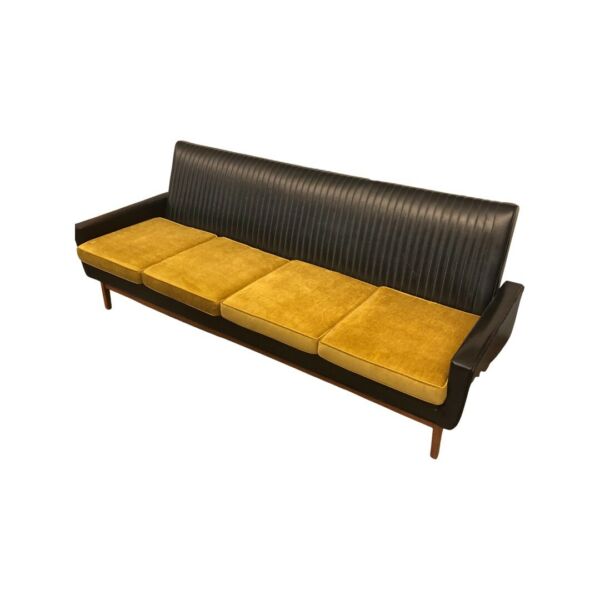 Mid Century Modern Four Seater Click Clack Lounge/ Sofa Bed