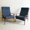Pair Mid Century Modern Parker Highback Armchairs
