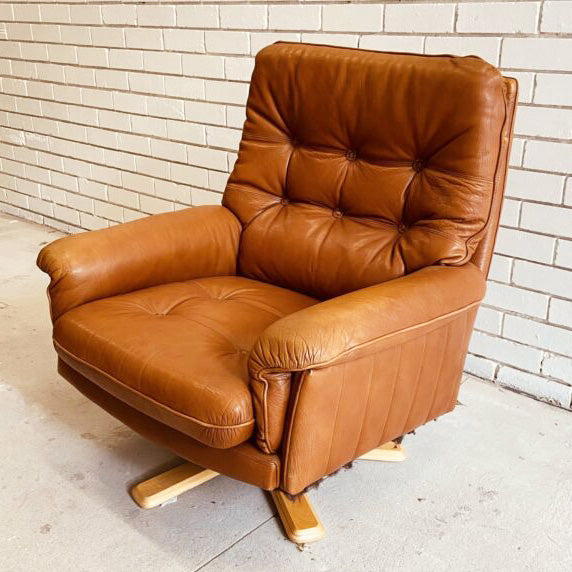 Mid Century Modern Scandinavian Leather Armchair