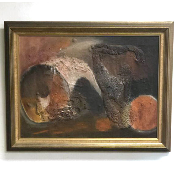 Mid Century Art Original Mixed Media Abstract Painting