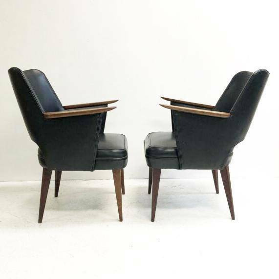 Mid Century Pair Of Paul Kafka Lounge Chair Armchairs