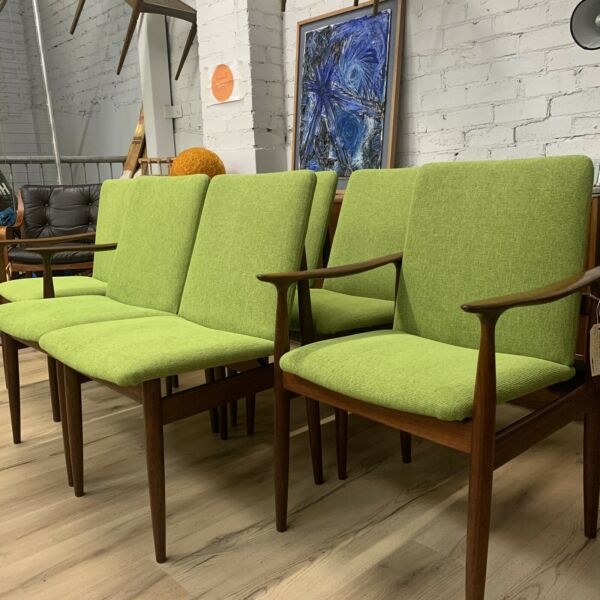 Mid Century Parker Dining Chairs Set 6 - Fully Restored & Upholstered