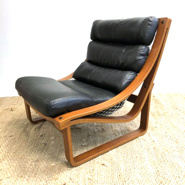 Mid Century Tessa T4 Black Leather Armchair