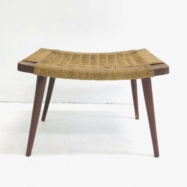 Mid Century Woven Cord Stool