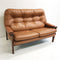 Mid century Tessa 2 Seater Lounge In Tan Leather