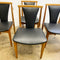 Set 4 Mid Century Restored & Reupholstered Black Vinyl Dining Chairs