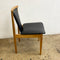 Set 4 Mid Century Restored & Reupholstered Black Vinyl Dining Chairs