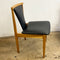 Set 4 Mid Century Restored & Reupholstered Black Vinyl Dining Chairs