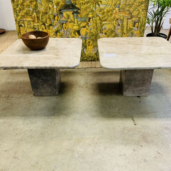 Pair Marble Coffee Tables