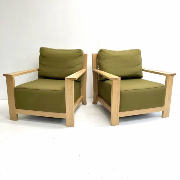 Pair Of Jimmy Possum Rattan Back Armchairs