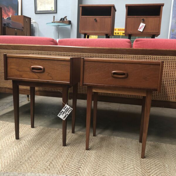 Pair Of Mid Century Parker Nordic Bedside Tables