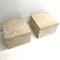Pair Of Travertine Cube Side Tables Or Pedestals