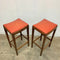 Pair of Orange Vinyl Retro Bar Stools