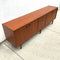 Restored Long Mid Century Teak Parker Nordic Cats Eye Sideboard