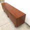 Restored Long Mid Century Teak Parker Nordic Cats Eye Sideboard