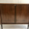 Rare Mid Century 1970’s Danish Tambour Door Cocktail Corner Cabinet