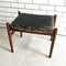 Rare Mid Century Danish Teak And Leather Footstool
