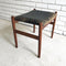 Rare Mid Century Danish Teak And Leather Footstool