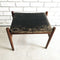 Rare Mid Century Danish Teak And Leather Footstool