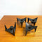 Set 4 Mid Century Brutalist Cast Iron Candle/Taper holders