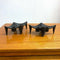 Set 4 Mid Century Brutalist Cast Iron Candle/Taper holders