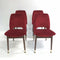 Set Of 4 Mid Century 60’s Red Velour Dining Chairs