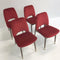 Set Of 4 Mid Century 60’s Red Velour Dining Chairs