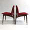 Set Of 4 Mid Century 60’s Red Velour Dining Chairs