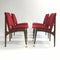 Set Of 4 Mid Century 60’s Red Velour Dining Chairs