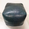 Navy leather ottoman